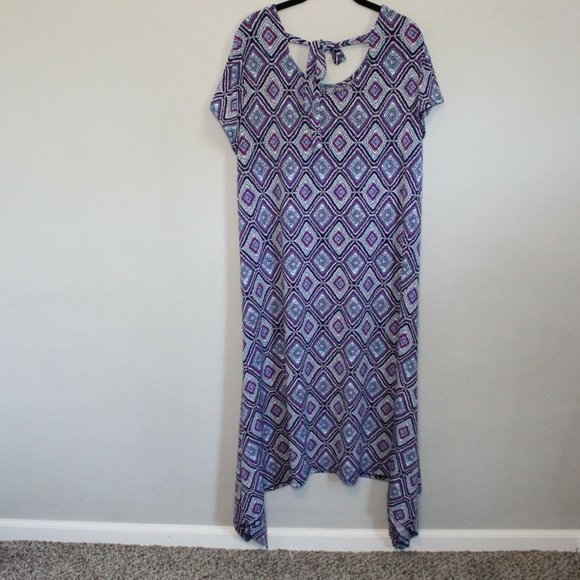 Chico's Diamond Print Dress Midi Stretch H11456 - Picture 6 of 11